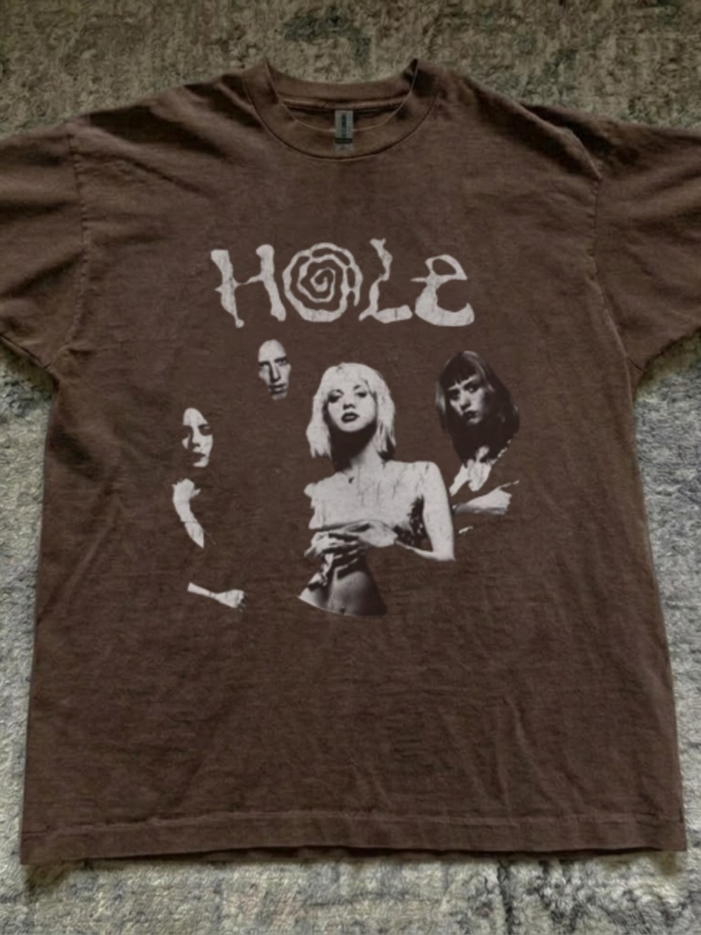 Gildan Brown Short Sleeve Band Graphic Tee